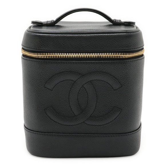 CHANEL Black Caviar Leather Logo Pouch - Picture 1 of 10